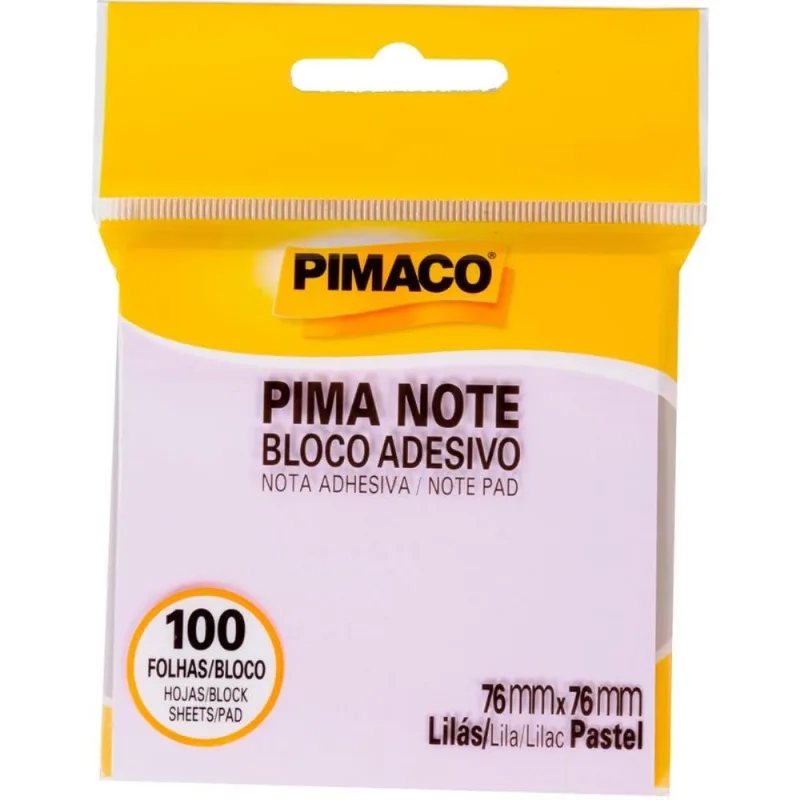 Bloco de Recado Autoadesivo Pimanote Roxo 76X76MM 100FLS