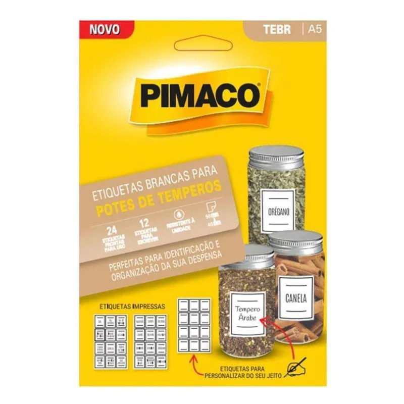 Etiqueta Adesiva Para Pote De Tempero 36 Unidades - Pimaco - OUTRAS - Agro