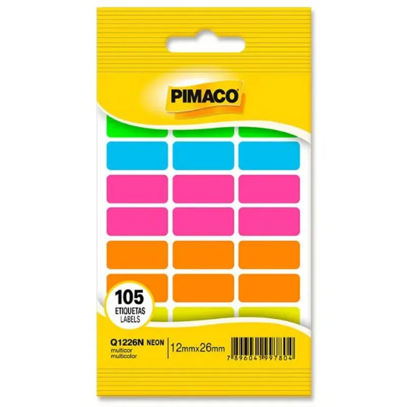 Etiqueta Multicolor Neon 150 Unidades Colorido