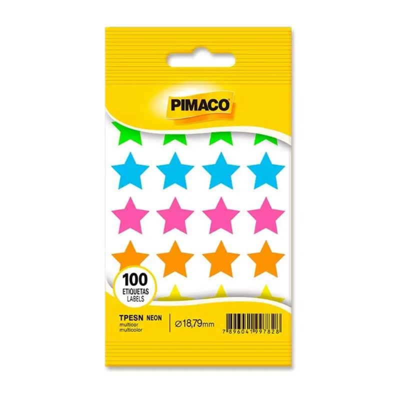 Etiqueta Tp 100un Estrela Neon