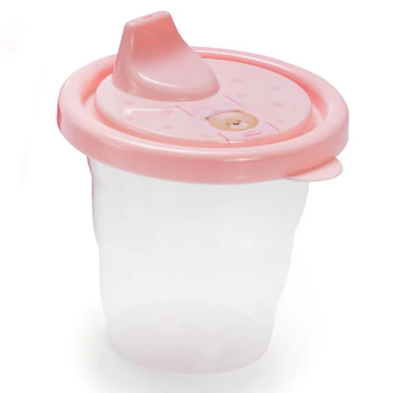 Copo com tampa e bico 200ml em polipropileno Ursa Rosa