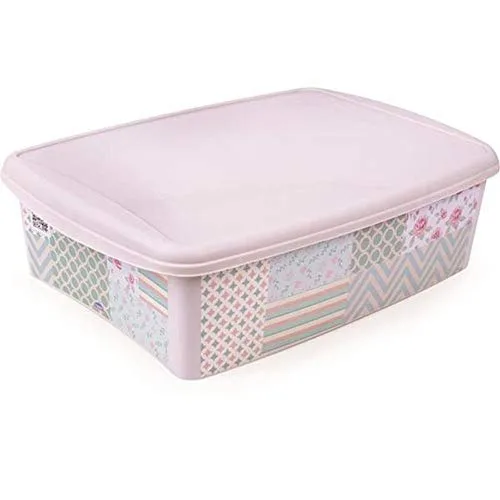 Caixa Decorada Floral Baixa 9,2l Ref/11365 Pl - PLASUTIL - Bebê