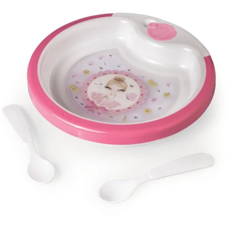 KIT ALIMENTACAO PRATO TERMICO BAILARINA 2COLHE