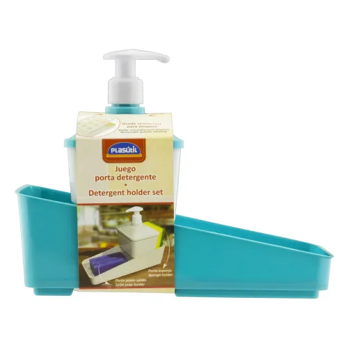 KIT PORTA DETERGENTE AZUL 600ML PLASÁTIL - PLASUTIL - Utilidades Domesticas