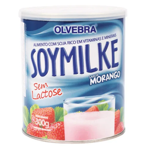 Alimento À Base De Soja Em Pó Morango Zero Lactose Olvebra Soymilke Lata 300g - OLVEBRA - Suplementos