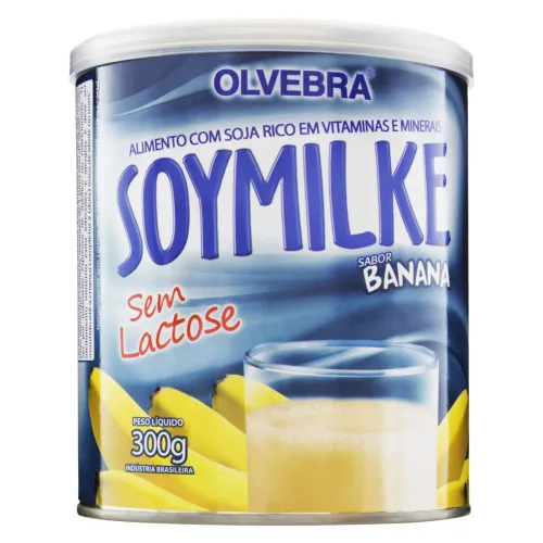 Alimento À Base De Soja Em Pó Banana Zero Lactose Olvebra Soymilke Lata 300g - OLVEBRA - Suplementos