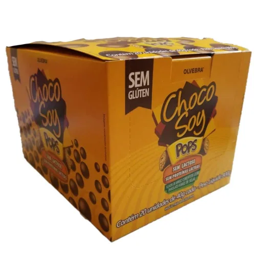 Olvebra Chocosoy Pops Dark Dp 20x40g Olvebra - CHOCO SOY - Mercearia