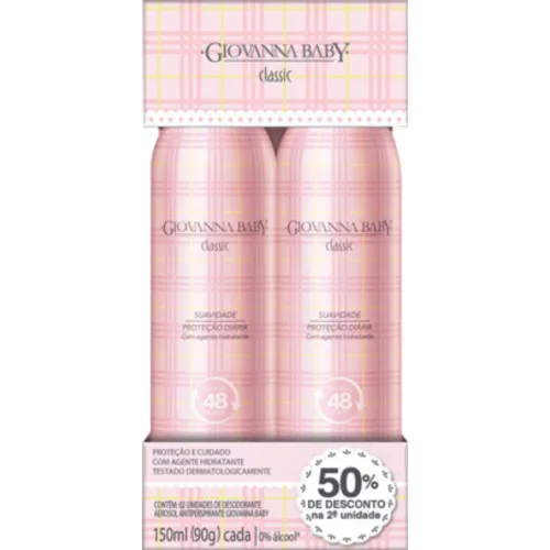 Desodorante Aerosol Giovanna Baby 150ml C/2 - GIOVANNA BABY - Higiene E Beleza