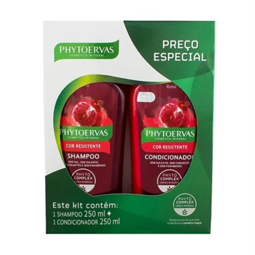 Kit Sh Co Phytoervas 250ml Cor Resistente Unit - PHYTOERVAS - Higiene E Beleza
