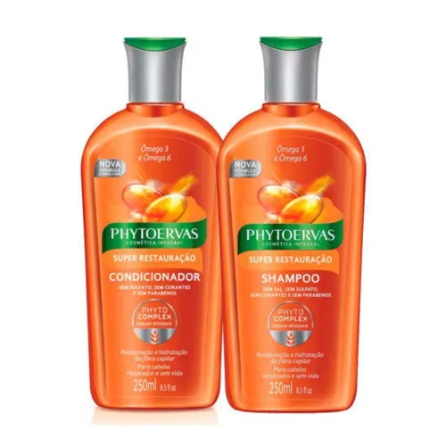 Kit Sh Co Phytoervas 250ml Super Restauração Unit - PHYTOERVAS - Higiene E Beleza
