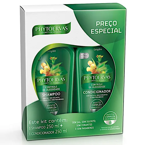 Kit Sh Co Phytoervas 250ml Controle Da Oleosidade Unit - PHYTOERVAS - Higiene E Beleza