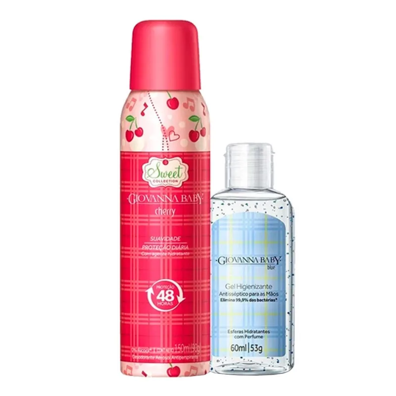 Desodorante Giovanna Baby Promopack Aerosol Cherry com Gel