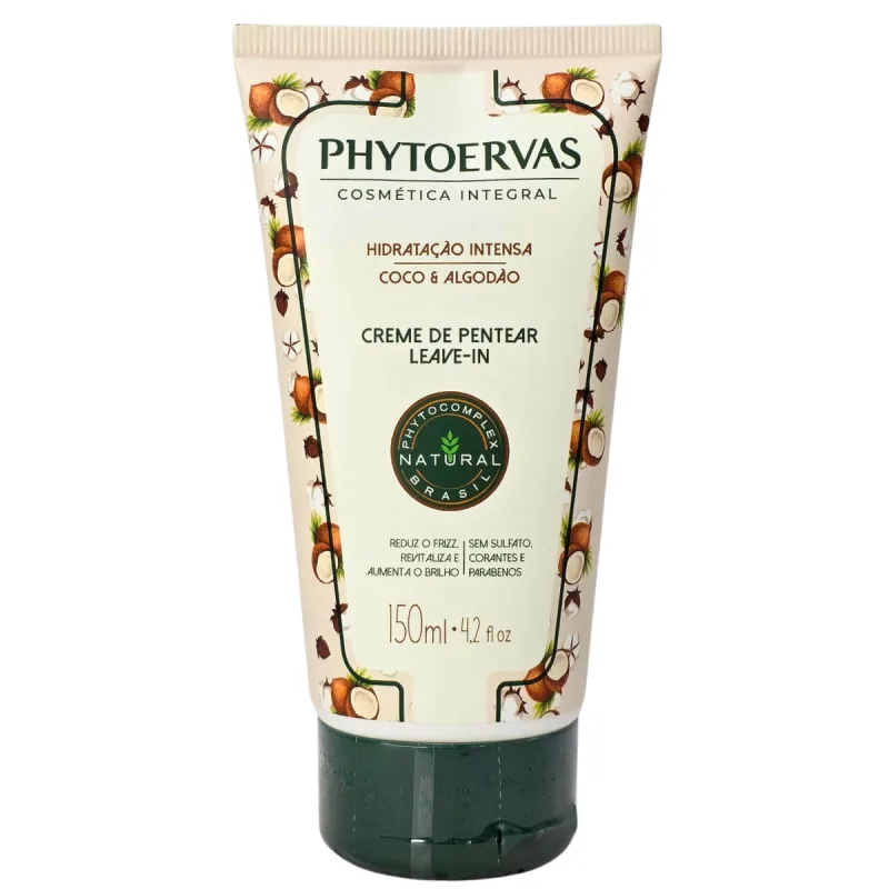 Creme De Pentear Leave-in Phytoervas Hidratação Intensa Coco E Algodão 150ml - Não Informado - Higiene E Perfumaria