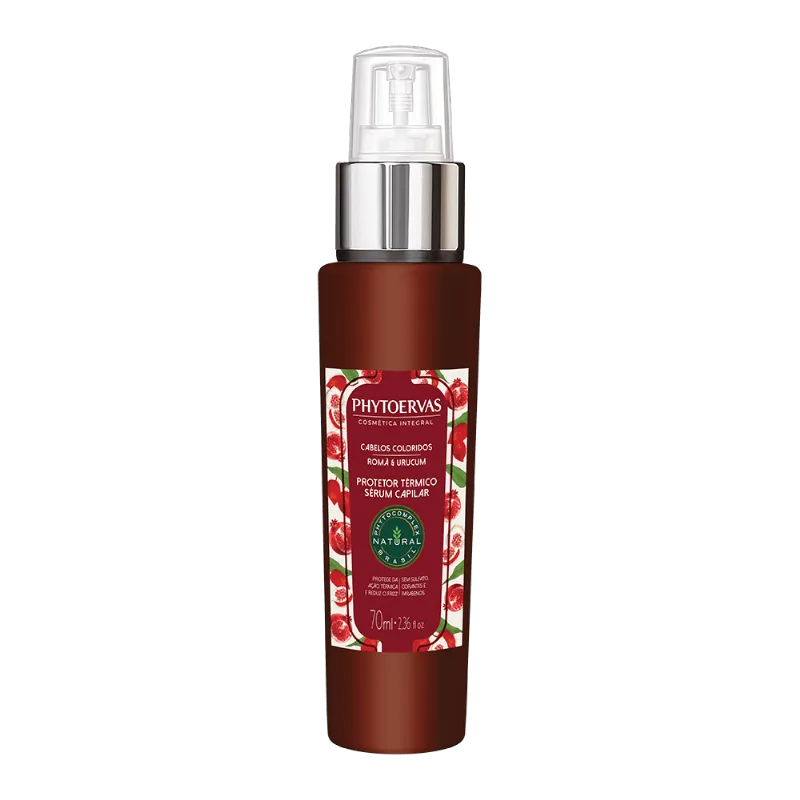 Protetor Térmico Sérum Capilar Cabelos Coloridos Romã e Urucum Phytoervas 70ml