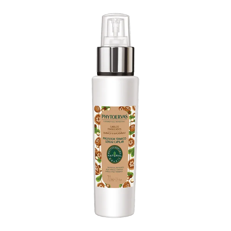 Protetor Térmico Sérum Capilar Cabelos Fragilizados Babaçu e Macadâmia Phytoervas 70ml