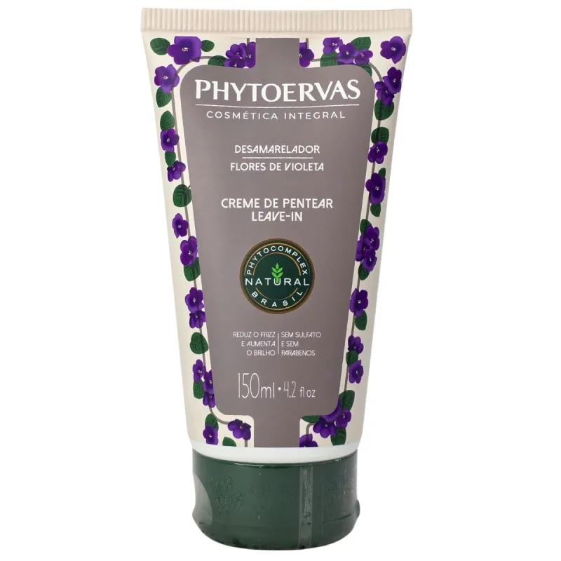 Creme De Pentear Leave-in Desamarelador Flores De Violeta Phytoervas 150ml - Não Informado - Higiene E Perfumaria