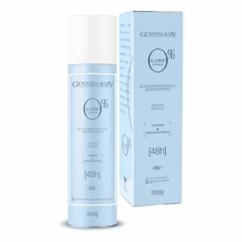 Desodorante Antiperspirante Giovanna Baby Blue 0% Aluminio 48h Aerossol 150ml - Giovanna Baby - Higiene Pessoal