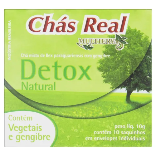 Chá Misto Vegetais E Gengibre Real Multiervas Detox Caixa 10g 10 Unidades - CHA REAL - Mercearia