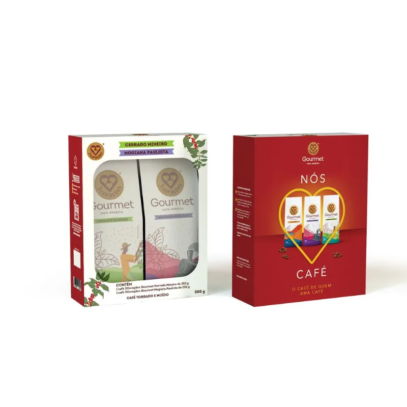Café Gourmet Cerrado Mineiro e Mogiana Paulista 3 Corações - Caixa com 2x250g