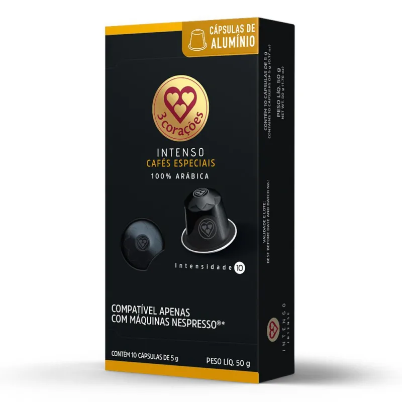 Café 3 Corações Intenso com 10 Cápsulas 50g - 3 Corações - Mercearia