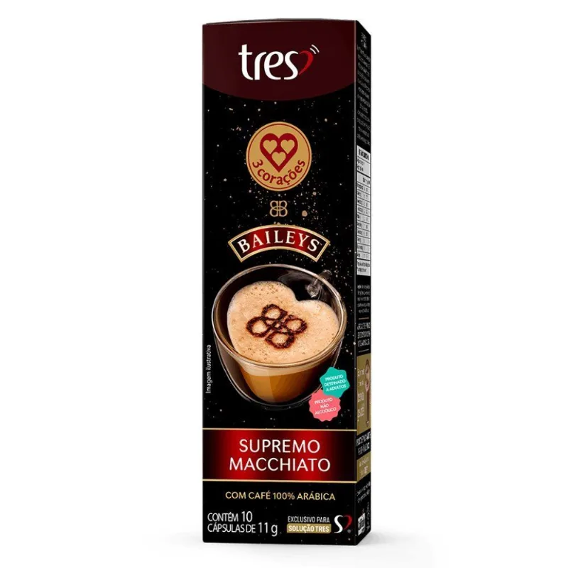 Cápsulas Baileys Supremo Macchiato 110G Tres 3 Corações - 10 Cápsulas