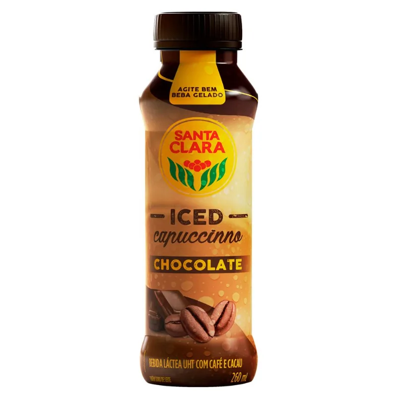 Bebida Láctea UHT Santa Clara Iced Cappuccino Chocolate Frasco 260ml