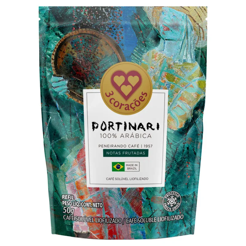 Café Solúvel Portinari 1957 3 Corações Sachê 50g - 3 CORAÇÕES - Mercearia E Gastronomia
