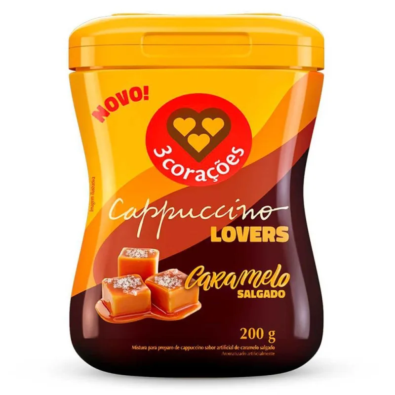 Cappuccino Solúvel Caramelo Salgado Lovers 3 Corações 200g - 3 Corações - Mercearia