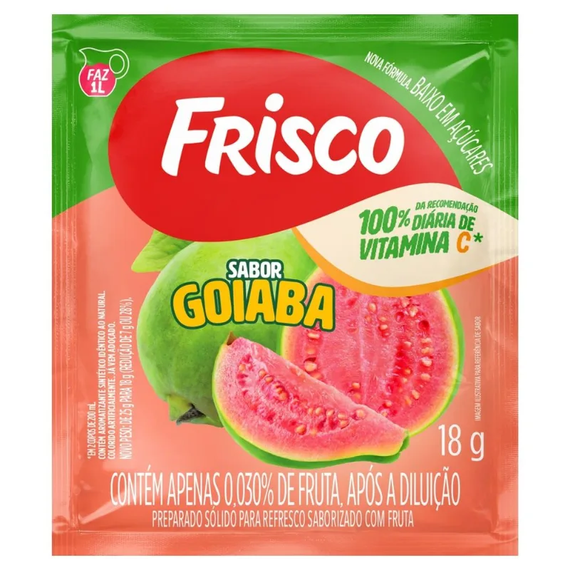 Refresco em Pó Frisco Goiaba 18g