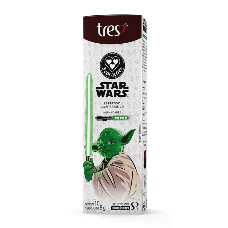 Cafê Três Star Wars Mestre Yoda com 10 Cápsulas 80g - Três - Mercearia
