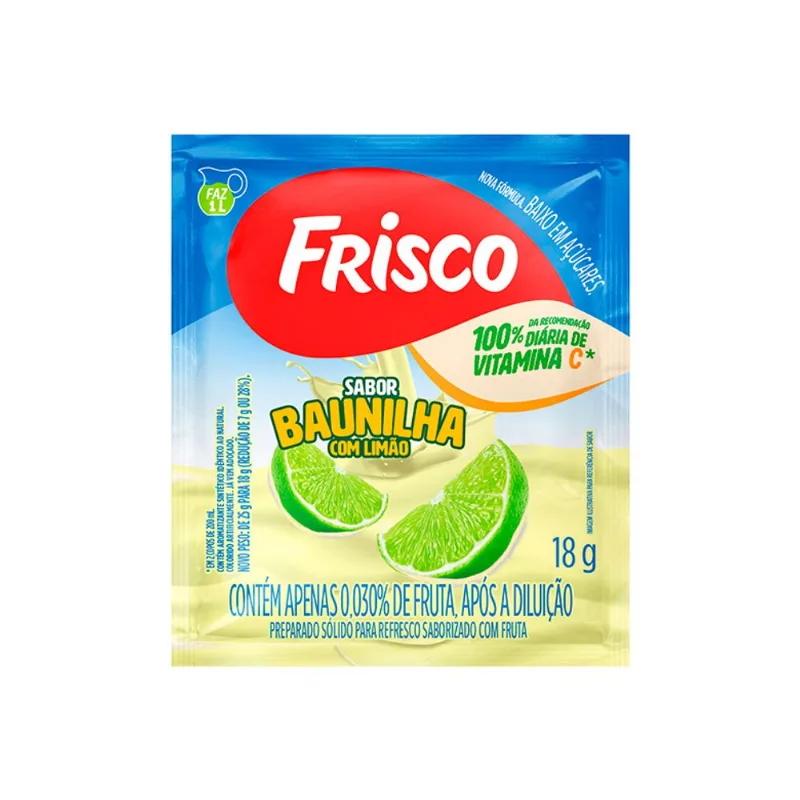 Refresco em Pó Frisco Baunilha com Limão 18g