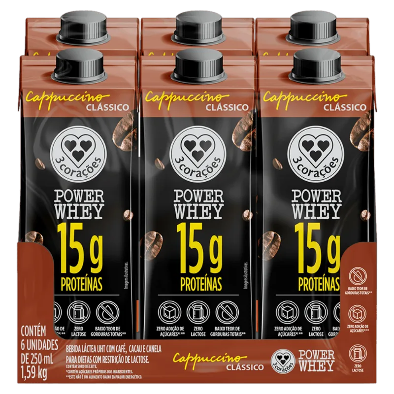 Bebida Pronta Whey Cappuccino Classic 6x250ml