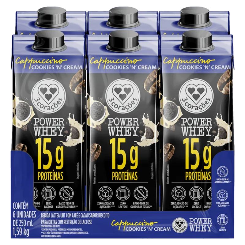 Bebida Pronta Whey Cappuccino Cookies 6x250ml