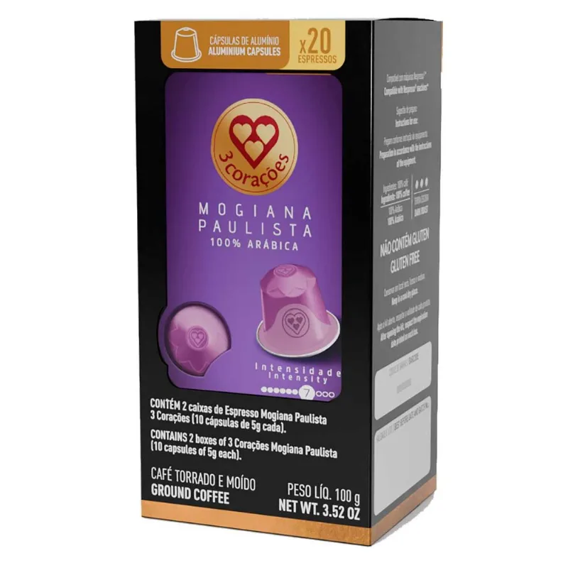 Cápsula 3 Corações Mogiana Paulista 20x0,5g