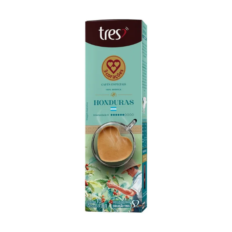 Cápsula de Café Honduras Tres 3 Corações 80g com 10 Unidades
