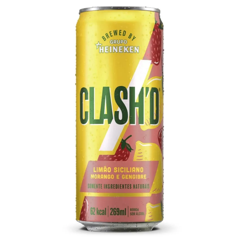 Refrigerante Limão Siciliano, Morango e Gengibre Clash'd Lata 269ml