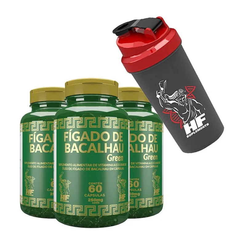 Kit Fígado Bacalhau Green Hf Suplements 250Mg 3X60caps+Coq - Não Informado - Suplementos Alimentares