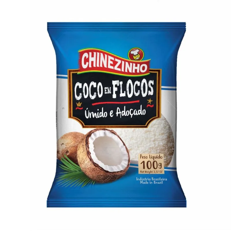 Coco Ralado em Flocos Chinezinho Pacote 100g