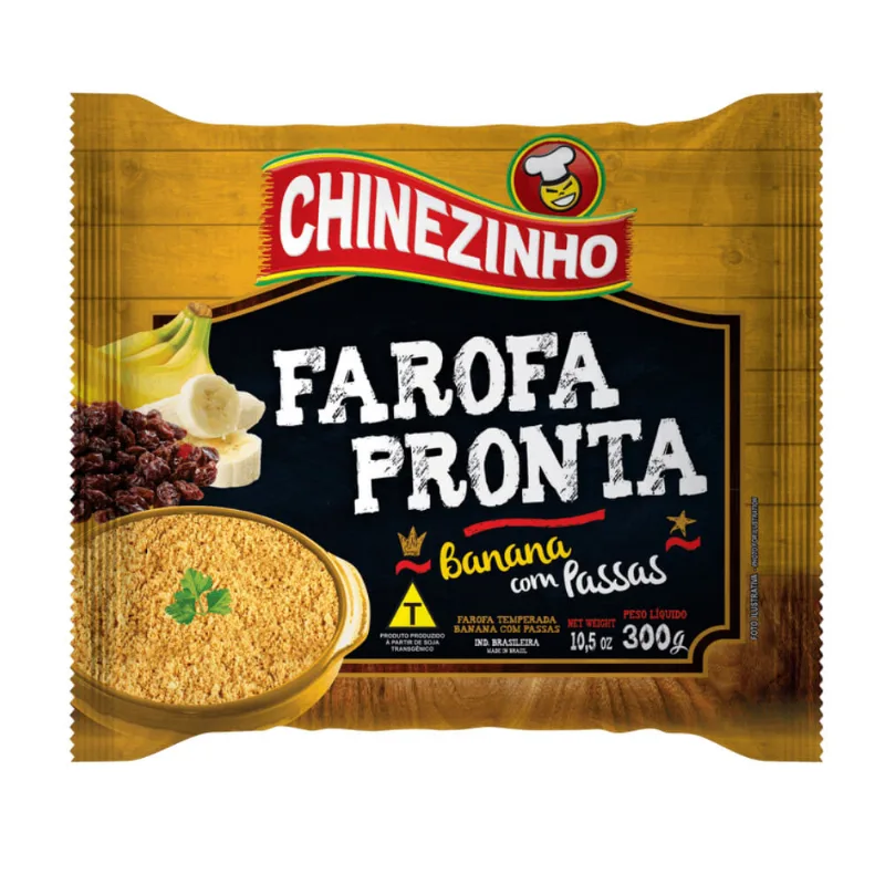 Farofa Pronta de Mandioca Chinezinho Banana c/ Passas 300g