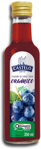 VINAGRE VINHO CASTELO 250ML LEVE VITA TINTO ORG - CASTELO - Mercearia