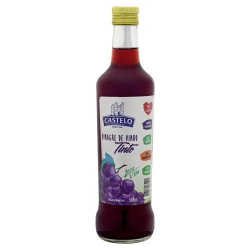 Vinagre Castelo 500ml Leve Vita Vinho Tinto Vd - CASTELO - Mercearia