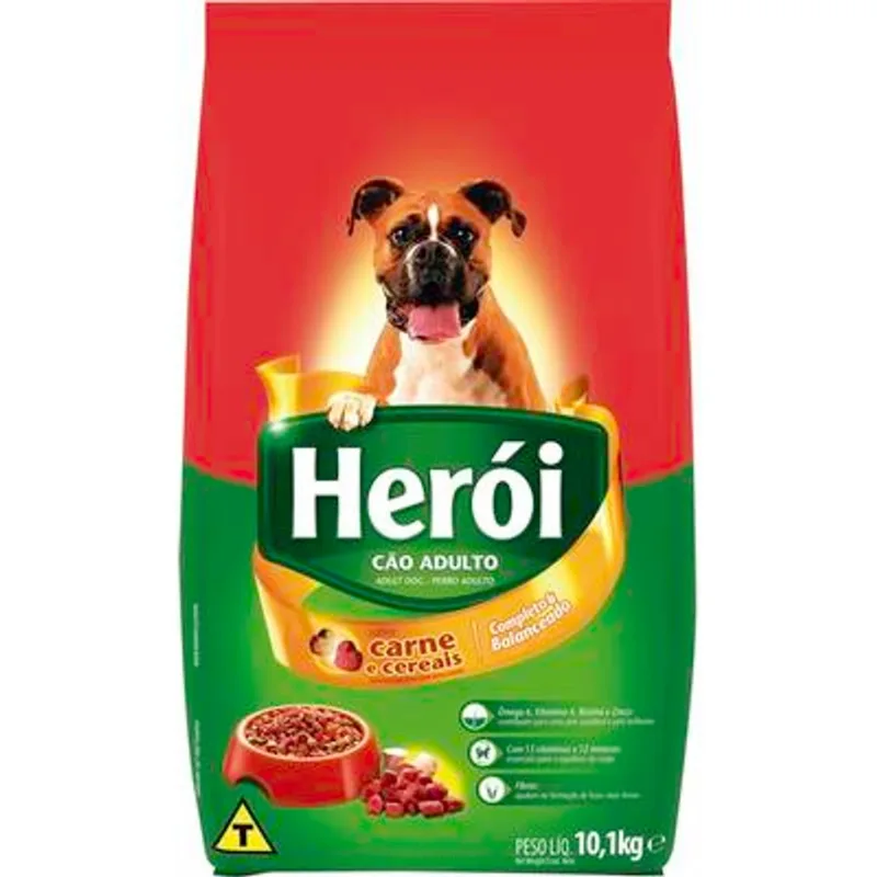 Alimento para Cães Adultos Herói Carne e Cereais 10,1kg