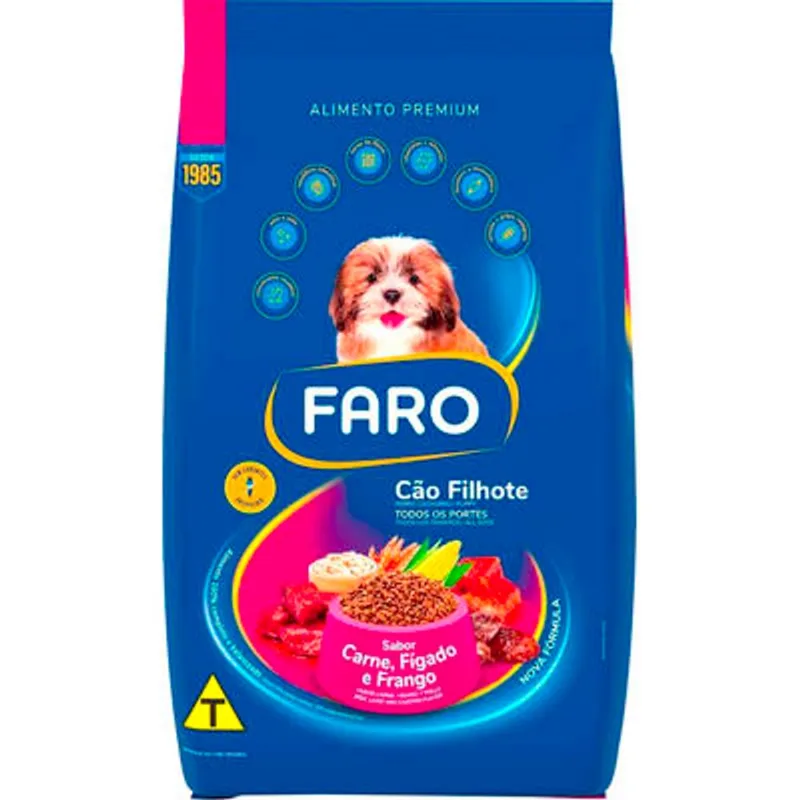 Alimento para Cães Faro Filhote Carne,Fgo e Fígado 10,1kg