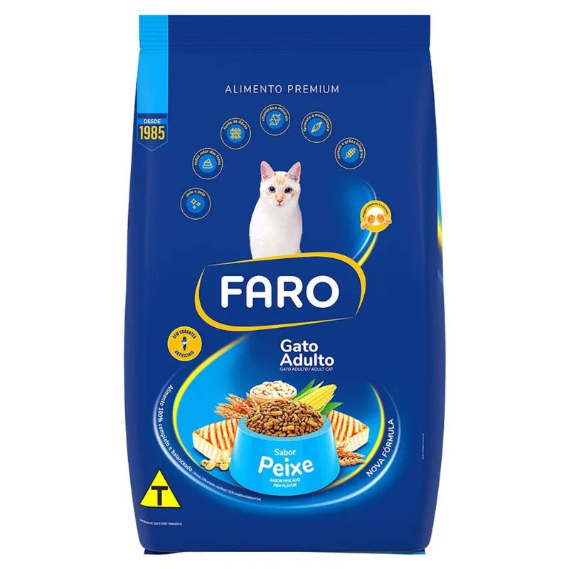 Alimento para Gatos Adulto Faro Peixe Pacote 900g