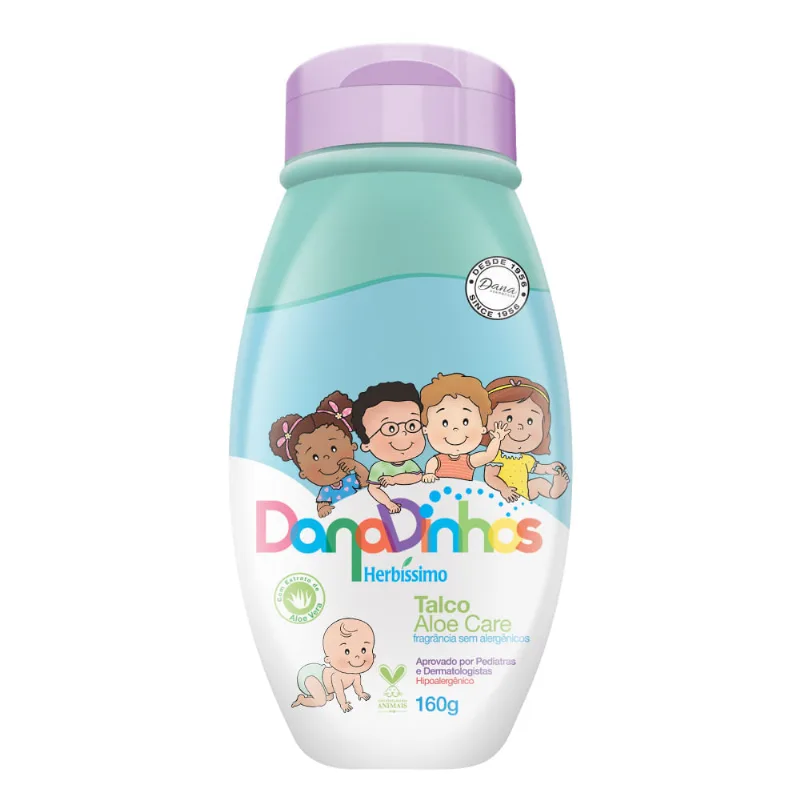 Danadinhos Herbíssimo Talco Infantil Aloe Care 160G