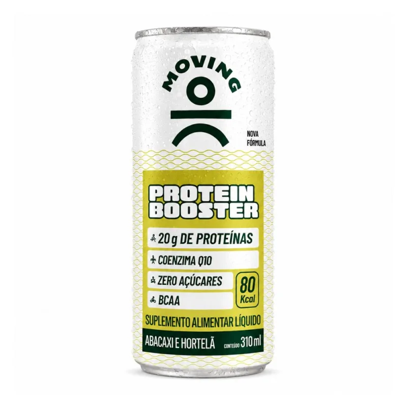 Suplemento Alimentar Líquido Abacaxi e Hortelã Protein Booster Pro Sem Açúcar Moving 310ml - Moving