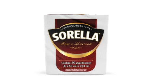 GUARDANAPO DE PAPEL SORELLA 50 UNIDADES - SORELLA