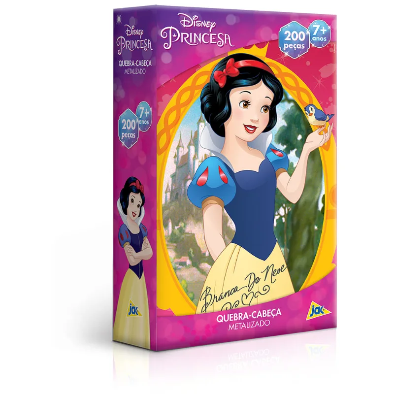 Quebra-Cabeça - Metalizado - 200 Peças - Disney - Princesa - Branca de Neve - Toyster