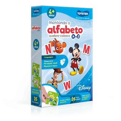 Quebra-cabeça Educativo Toyster Disney Mickey Alfabeto 26 Peças 3 a 4 Anos - Não Disponível - Brinquedos