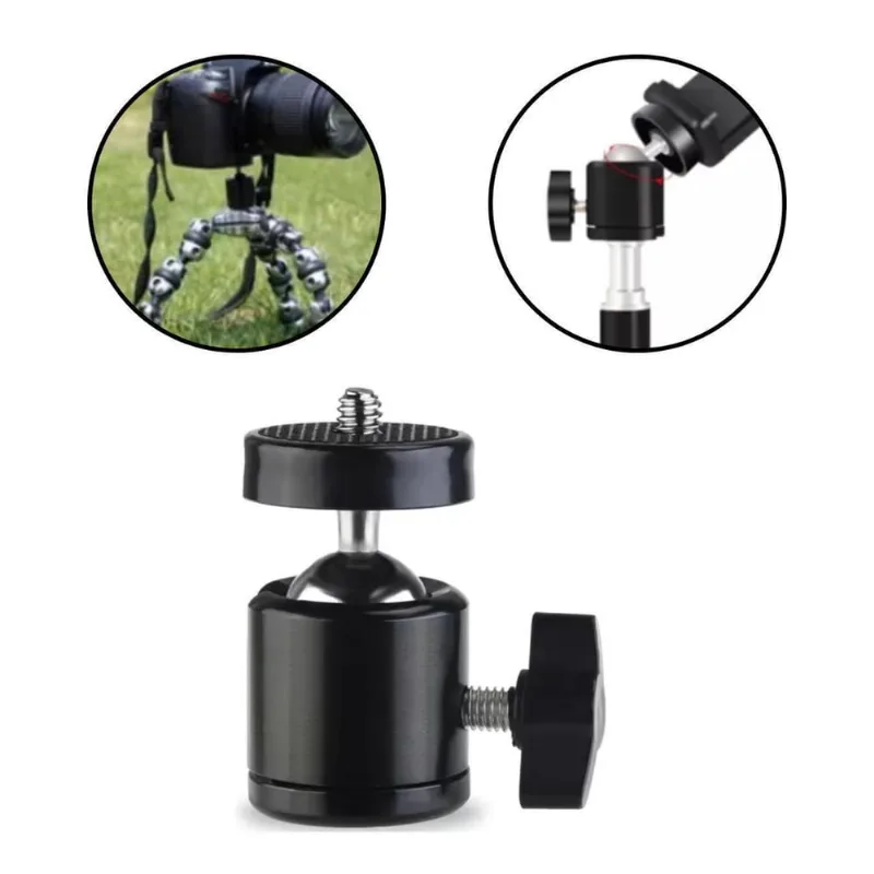Mini Cabeça Para Tripé Adaptador Ballhead